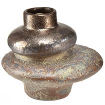 daiktų Dekoratyvinė vaza keraminė metalo išvaizdos dekoratyvinė vaza 19×18×16cm