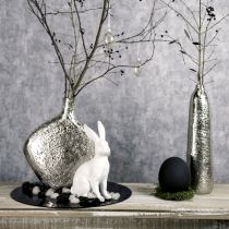 daiktų Dekoratyvinė vaza metalinė kalama gėlių vaza sidabrinė 33x8x36cm
