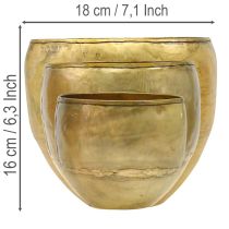 daiktų Dekoratyvinės vazos, žalvario imitacijos, metalinės vazos, Ø18/15/12,5 cm, 3 vnt. rinkinys