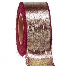 daiktų Dekoratyvinė juostelė Kalėdinė dekoratyvinė juostelė Bordeaux Gold W40mm L10m