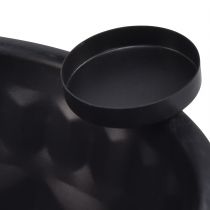 daiktų Dekoratyvinis juodos spalvos metalinis dubuo – Gugelhupf dizainas, 26 cm – stilingas arbatos žvakidės laikiklis jaukiai atmosferai