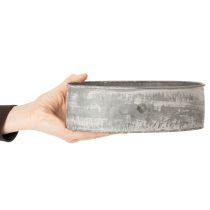 daiktų Dekoratyvinis metalinis dubuo, ovalus, pilkas, ilgis 22,5/19,5/16 cm, 3 vnt. rinkinys