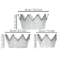 daiktų Dekoratyvinis dubenėlis su metaliniu vainikėliu Ø26,5/22,5/19 cm, 3 vnt. rinkinys