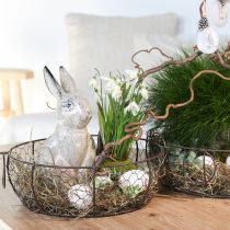 daiktų Vielinis krepšinio dubuo su rankena ruda Ø35/30/25 cm rinkinys iš 3