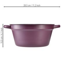daiktų Kibiras su rankenomis, metalinis vazonas, violetinis, Ø22,5 cm, aukštis10,5 cm