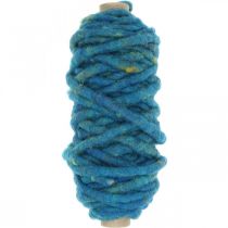 Veltinio virvelė su vielos vatos virvele vilna mėlyna 20m
