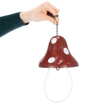 daiktų Metalinė lesinimo stotelė, musmirės rašto, pakabinama, raudona ir balta, 25,5 cm