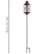 daiktų Sodo žibintas, metalinė dekoracija, rūdžių imitacija, 12 cm x 12 cm x 135 cm