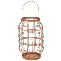 daiktų Sodo žibintas, metalinis, rūdžių spalvos, rankena, vintažinis, Ø19,5 cm