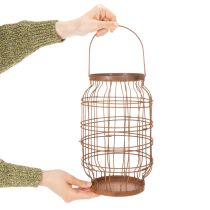 daiktų Sodo žibintas, metalinis, rūdžių spalvos, rankena, vintažinis, Ø19,5 cm