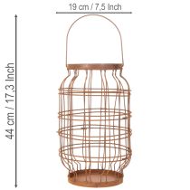 daiktų Sodo žibintas, metalinis, rūdžių spalvos, rankena, vintažinis, Ø19,5 cm