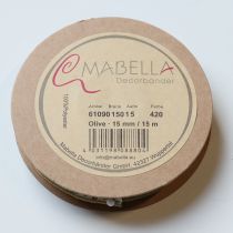 daiktų Dovanų juostelė alyvmedžio šakelė su elegantiškomis šakelėmis ir alyvuogėmis 1,5 cm 15 m