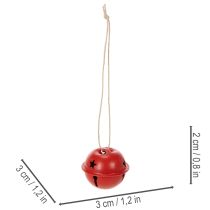 daiktų Varpelio formos dekoratyviniai pakabukai su žvaigždės motyvu, 3 cm, 9 vnt.