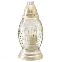 daiktų Kapo šviesaus stiklo vaza retro kapo žibintas skaidraus balto aukso Ø11cm H26.5cm