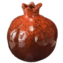 daiktų Dekoratyvinė granato vaza, keraminė, raudonai ruda, Ø10,5 cm, aukštis 12 cm