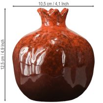daiktų Dekoratyvinė granato vaza, keraminė, raudonai ruda, Ø10,5 cm, aukštis 12 cm