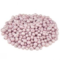 daiktų Briliantiniai dekoratyviniai karoliukai 4mm - 8mm molio granulės rožinės spalvos 1l