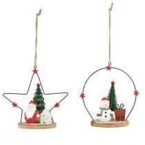 daiktų Dekoratyvinė kabykla Kalėdų Senelis Snowman Star H13cm 2vnt