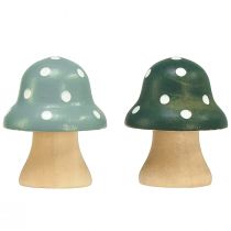 daiktų Mediniai Grybai Dekoratyviniai Grybai Mediniai Mini Toadstools Mėtų žalia 4cm 12 vnt