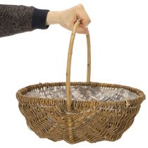 daiktų Bulvių krepšelis 43/33/23 cm su folija, natūralios spalvos, 3 vnt. rinkinys.