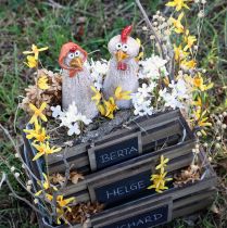 daiktų Keramikiniai dekoratyviniai viščiukai Velykų gaidys ir višta H20/22cm 2 vnt