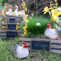 daiktų Keramikinė dekoratyvinė vištiena linksma Velykų dekoravimo figūrėlė 16×12×12cm