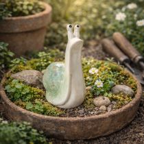 daiktų Keraminė dekoratyvinė sraigės figūrėlė stilingai gyvenamajai aplinkai ir žavingoms stalo dekoracijoms, 16 cm