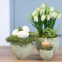 daiktų Keraminiai žalios spalvos spiralės dubenys Ø9cm H7cm 4vnt