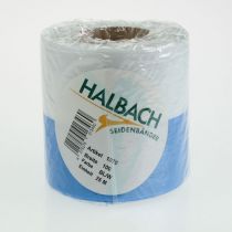 daiktų Mėlynai baltas muaro vainiko kaspinas, 100 mm dekoratyvinė taftos kaspinas