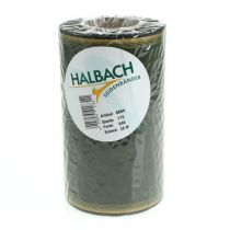 daiktų Elegantiška muaro vainiko juostelė, 175 mm, tamsiai žalia su perlų kraštu ir taftiniu pynimu, skirta šventinėms progoms