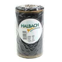 daiktų Elegantiška muaro vainiko juostelė, 175 mm juoda su perlų kraštu ir taftiniu pynimu, dekoratyvinė juostelė laidotuvių floristikai, kaspino juostelė, 25 m