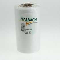 daiktų Balta vainiko juostelė laidotuvių floristikai, 175 mm pločio, 25 m ilgio, aukštos kokybės acetato juostelė