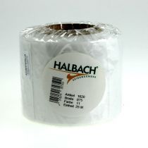 daiktų Balta vainiko juostelė, aukštos kokybės, 75 mm x 25 m - dekoratyvinė juostelė floristikai ir laidotuvių apeigoms, idealiai tinka spaudai.