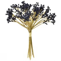 daiktų Dirbtinės uogos mėlynos dirbtiniai augalai 28cm 12 vnt