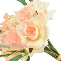 daiktų Dirbtinių gėlių puokštė bijūnai paeonia rožės eukaliptas dirbtinis 32cm