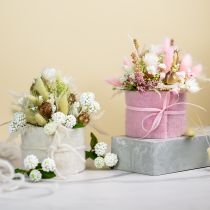daiktų Dirbtinių gėlių puokštė šilko gėlės uogų šakelė balta 48cm