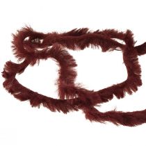 daiktų Dirbtinio kailio virvelė, pūkuotas dekoratyvinis virvelė, bordo, 50g, 30m