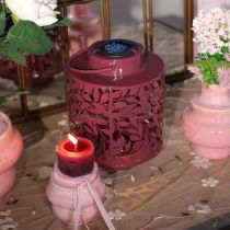 daiktų Žibintas su lapų motyvu, maitinamas saulės energija, atmosferiniam lauko apšvietimui, 25 cm