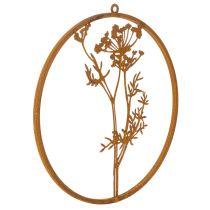 daiktų Metalinis žiedas, surūdijęs metalas, dekoratyvinis žiedas, sienos dekoracija, krapo šakelė, Ø38cm