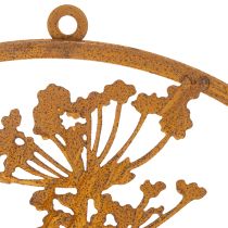 daiktų Metalinis žiedas, surūdijęs metalas, dekoratyvinis žiedas, sienos dekoracija, krapo šakelė, Ø38cm