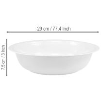 daiktų Metalinis dubuo, balto emalio imitacijos, Ø29 cm, aukštis 7,5 cm