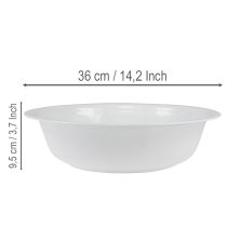 daiktų Metalinis dubuo, baltas, emalio imitacijos, Ø36 cm, aukštis 9,5 cm