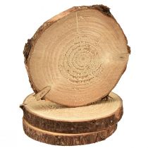 daiktų Mini medžio diskas su žieve natūralaus medžio apdaila Ø8-9cm 9vnt