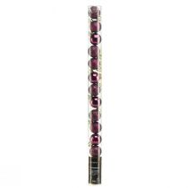 daiktų Mini kalėdiniai rutuliukai violetiniai plastikiniai Ø3cm H3,5cm 14 vnt