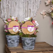 Gėlių vazonas nuskuręs prašmatnus vazonas metalinė širdelė Ø17cm H13,5cm