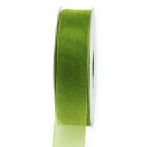 daiktų Organzos juostelė žalia dovanų juosta austa krašteliu alyvuogių žalia 25mm 50m