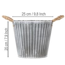 daiktų Augalų vazonas, dekoratyvinis vazonas su rankenomis, metalinis vazonas sodinimui Ø25,5 cm