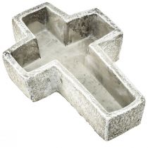 daiktų Augalinis skersinis betoninis atrodo augalo dubens kryžius 14,5x21x5cm