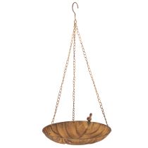 daiktų Dekoratyvinis pakabinamas dubuo, sodo puošmena, rūdžių imitacijos, Ø31cm, ilgis62cm