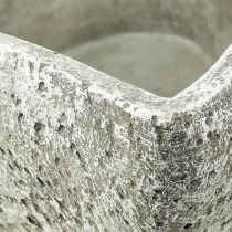 daiktų Augalų dubuo širdies kapo puošmena augalo širdelė pilka balta 18×19cm H7,5cm